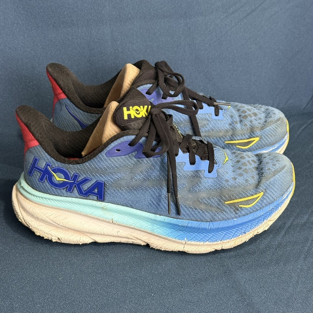 Hoka Men Clifton 9 Running Shoes Virtual Blue Cerise 1127895 Sneaker Size 9D US